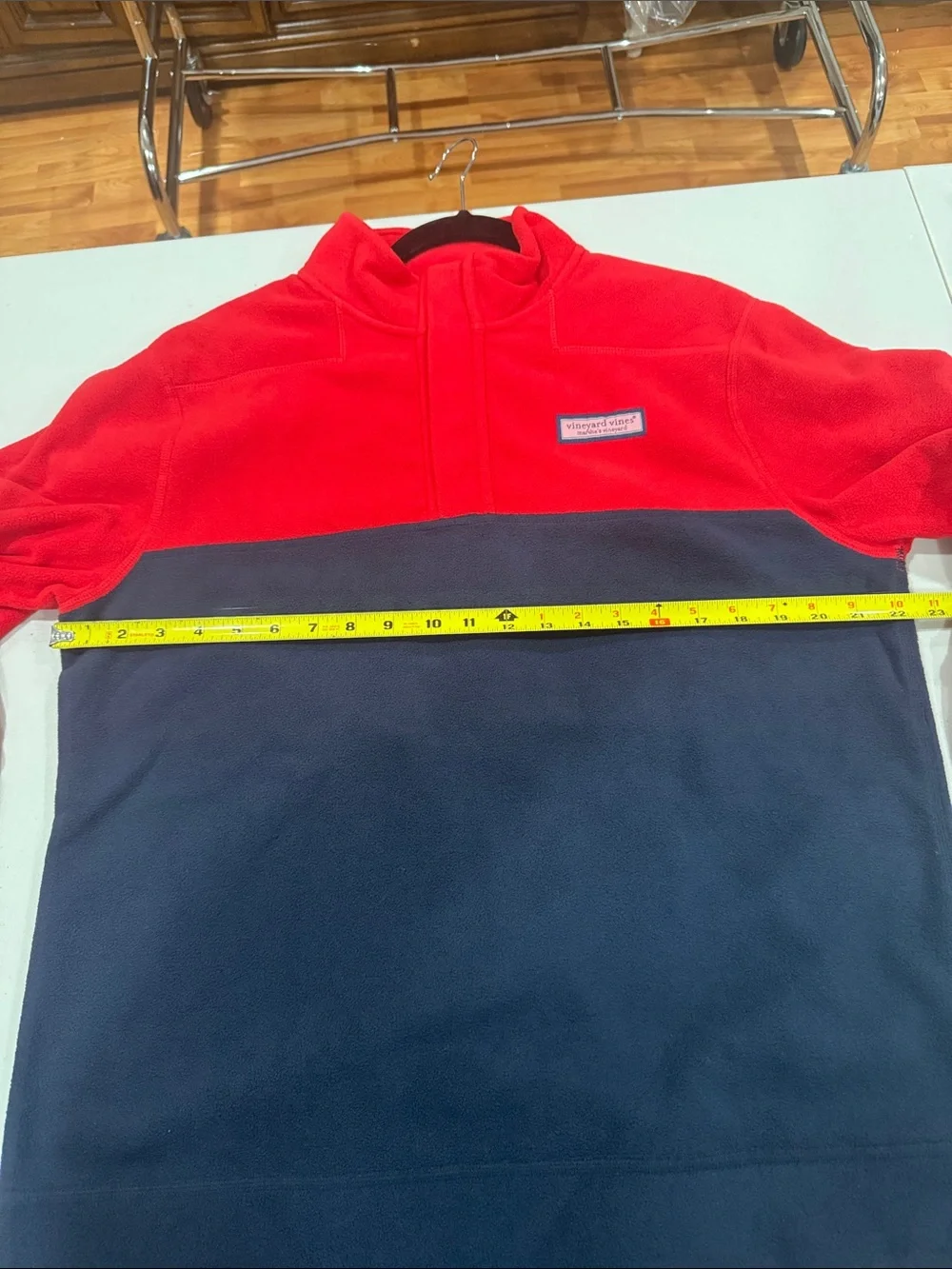 Vineyard Vines Red & Navy Quarter-Zip Fleece Pullover